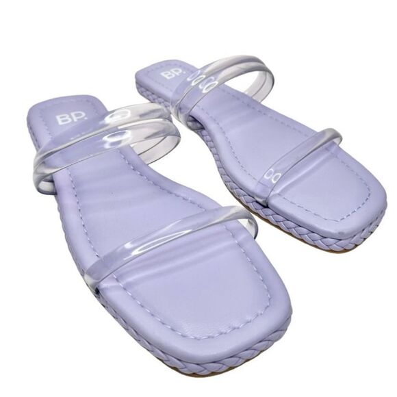 Nordstrom BP Viola Lilac Braided Flat Slide Sandals Size 11 - Picture 1 of 8